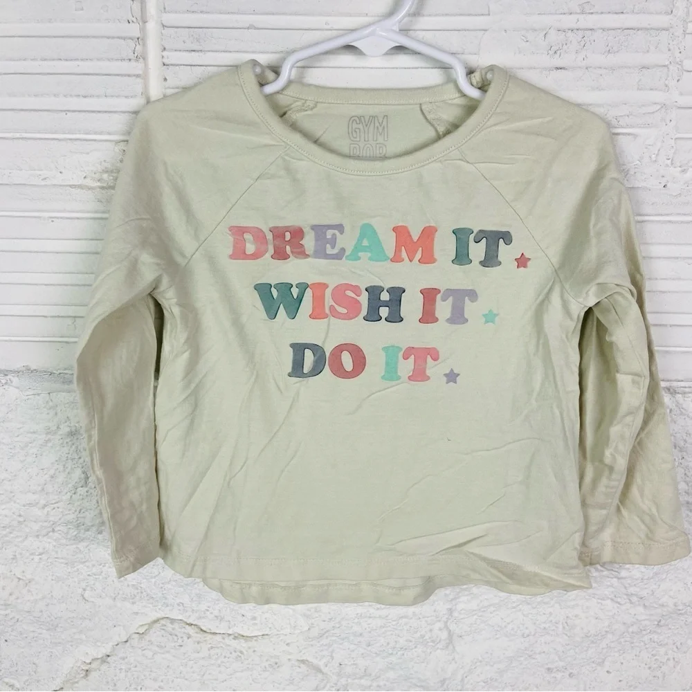 Gymboree velvet dream it wish it do it Cream Cotton long sleeve Shirt size 3T